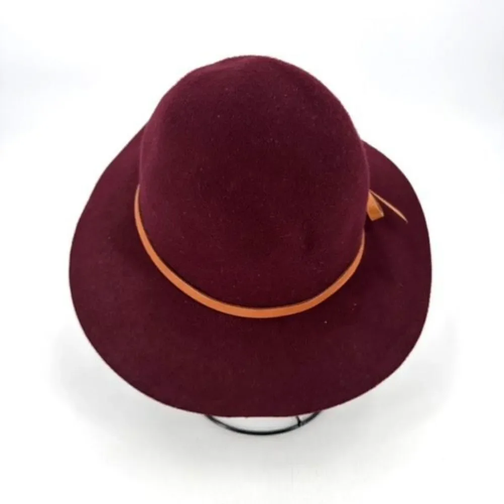 Vintage Victoria Secret Wide Brim Wool Floppy Brim Hat Wine‎ Burgundy elegant